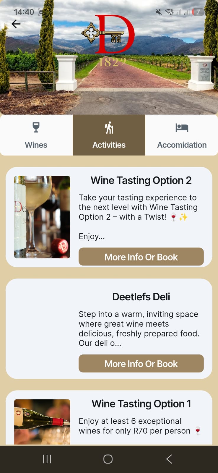 View & Book Activities