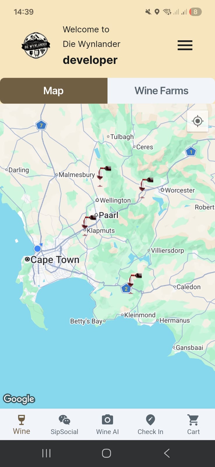 Google Map Wine Farm View